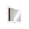 Miroir 110 cm BURGA avec colonne en blanc brillant et décor chene cadiz