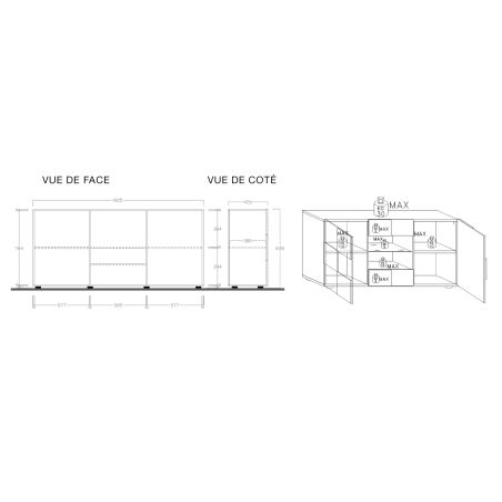 Bahut-buffet design 181 cm DAMIEN CHENE
