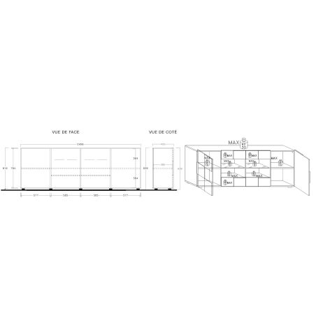 Bahut-buffet design 241 cm DAMIEN CHENE