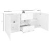 Buffet 2 portes - 2 tiroirs VENEZIA BLANC 181 cm
