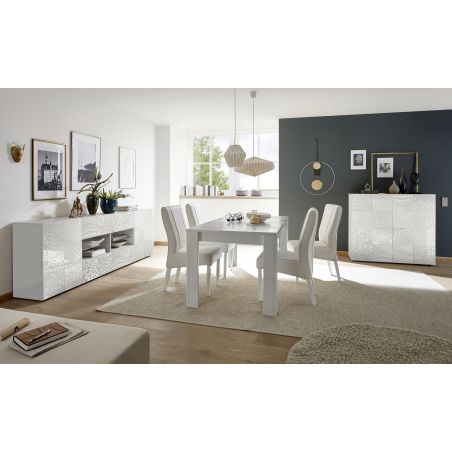 Buffet 2 portes - 4 tiroirs CARO BLANC 241 cm