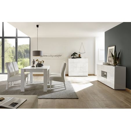 Buffet 2 portes - 2 tiroirs CARO BLANC 181 cm