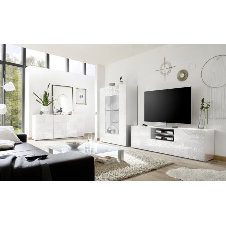 Meuble TV 2 portes - 1 tiroir CARO BLANC 181 cm