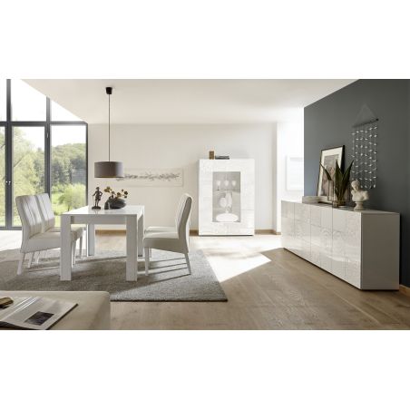 Vitrine 2 portes CARO BLANC 121 cm
