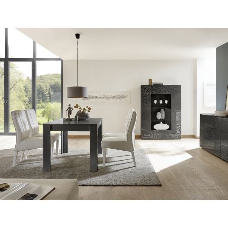 Vitrine 2 portes CARO GRIS 121 cm