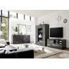 Meuble TV 1 porte - 1 tiroir CARO GRIS 122 cm