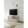 Meuble TV 1 porte - 1 tiroir CARO CHENE 122 cm
