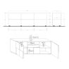 Meuble TV 2 portes - 1 tiroir CARO CHENE 181 cm