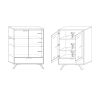 Vitrine 2 portes MAJORQUE 106 cm