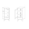 Vitrine 1 porte MAJORQUE 56 cm
