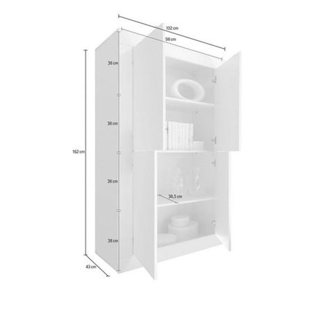 Vaisselier-BAR 4 portes BERGAME BLACK en coloris noir mat et pero