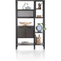 Ridgefield, roomdivider 120 cm. - 2-portes en verre + 4-portes + 6-niches - Henders and Hazel