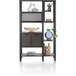 Ridgefield, roomdivider 120 cm. - 2-portes en verre + 4-portes + 6-niches - Henders and Hazel