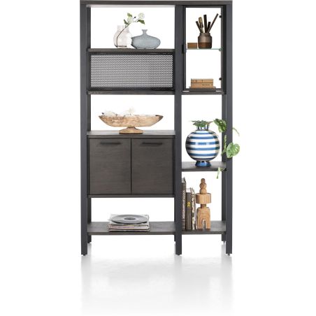 Ridgefield, roomdivider 120 cm. - 2-portes en verre + 4-portes + 6-niches - Henders and Hazel