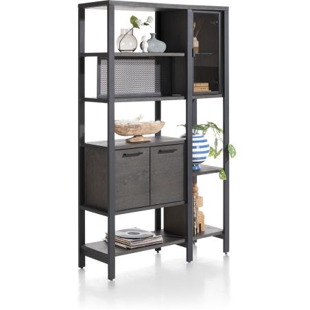 Ridgefield, roomdivider 120 cm. - 2-portes en verre + 4-portes + 6-niches - Henders and Hazel