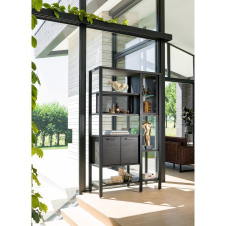 Ridgefield, roomdivider 120 cm. - 2-portes en verre + 4-portes + 6-niches - Henders and Hazel