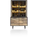 Avalon, vaisselier 127 cm - 2-portes + 1-tiroir + 2-portes en verre (+ LED) - Henders&Hazel
