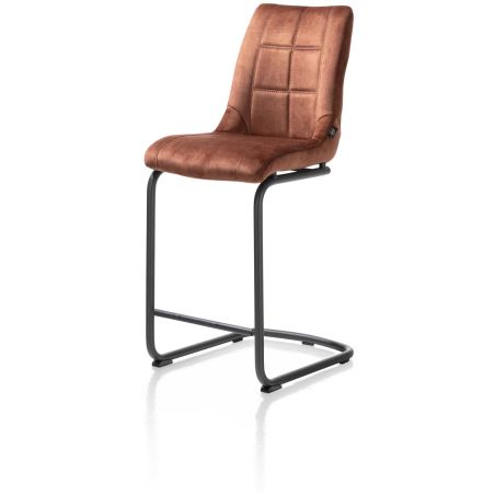 Mischa, chaise de bar - pieds traineau rond + poignee - tissu Karese - Henders and Hazel