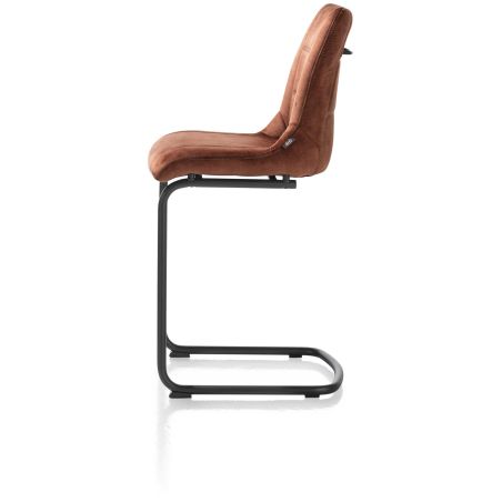 Mischa, chaise de bar - pieds traineau rond + poignee - tissu Karese - Henders and Hazel