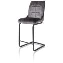 Mischa, chaise de bar - pieds traineau carre + poignee - tissu Karese - Henders and Hazel