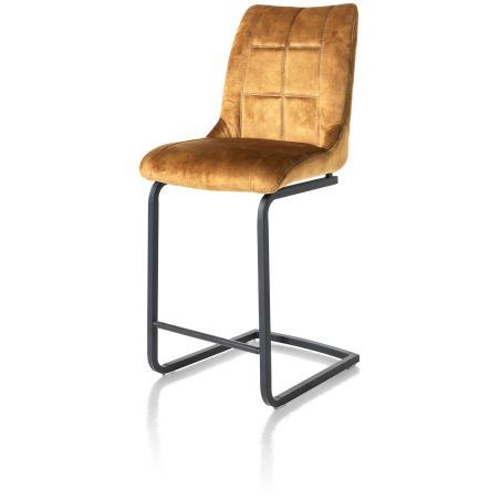 Mischa, chaise de bar - pieds traineau carre + poignee - tissu Karese - Henders and Hazel