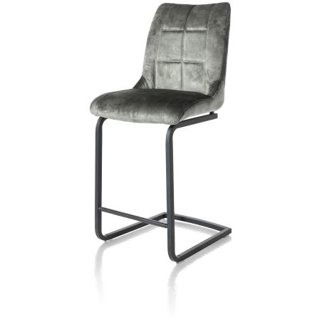 Mischa, chaise de bar - pieds traineau carre + poignee - tissu Karese - Henders and Hazel