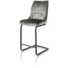 Mischa, chaise de bar - pieds traineau carre + poignee - tissu Karese - Henders and Hazel