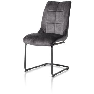 Mischa, chaise - pieds traineau rond + poignee - tissu karese - Henders and Hazel