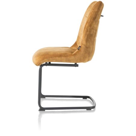Mischa, chaise - pieds traineau rond + poignee - tissu karese - Henders and Hazel