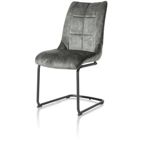 Mischa, chaise - pieds traineau rond + poignee - tissu karese - Henders and Hazel