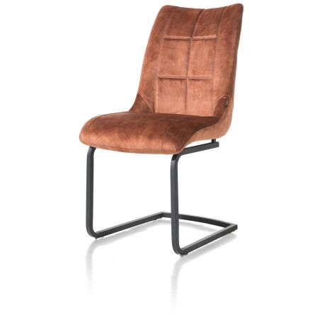 Mischa, chaise - pieds traineau carre + poignee - tissu karese - Henders and Hazel