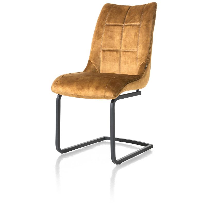 Mischa, chaise - pieds traineau carre + poignee - tissu karese - Henders and Hazel