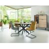 Mischa, chaise - 4-pieds avec liaison croissee + poignee - tissu karese - Henders and Hazel