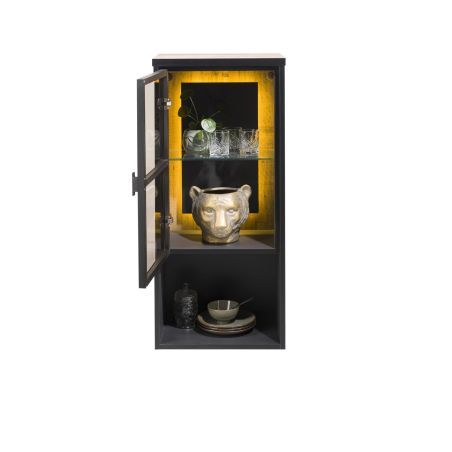 Avalon, element a poser ou a suspendre 45 cm. - 1-porte en verre +1-niche (+ LED) - Henders&Hazel
