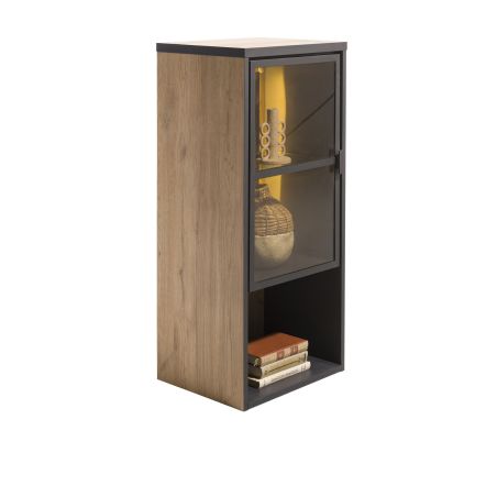 Avalon, element a poser ou a suspendre 45 cm. - 1-porte en verre +1-niche (+ LED) - Henders&Hazel