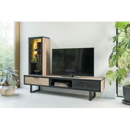 Avalon, element a poser ou a suspendre 45 cm. - 1-porte en verre +1-niche (+ LED) - Henders&Hazel
