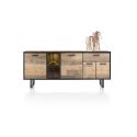 Avalon, buffet 200 cm. - 4-portes + 1-tiroir + 1-porte en verre (+ LED) - Henders&Hazel