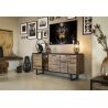 Avalon, buffet 200 cm. - 4-portes + 1-tiroir + 1-porte en verre (+ LED) - Henders&Hazel