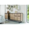 Avalon, buffet 200 cm. - 4-portes + 1-tiroir + 1-porte en verre (+ LED) - Henders&Hazel