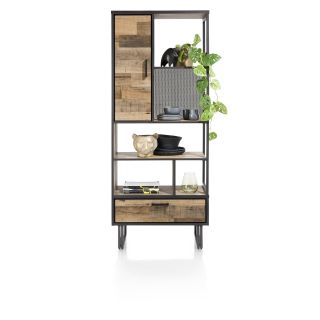 Avalon, bibliotheque 80 cm. - 1-porte + 1-tiroir + 5-niches - Henders&Hazel