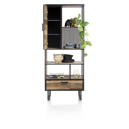 Avalon, bibliotheque 80 cm. - 1-porte + 1-tiroir + 5-niches - Henders&Hazel