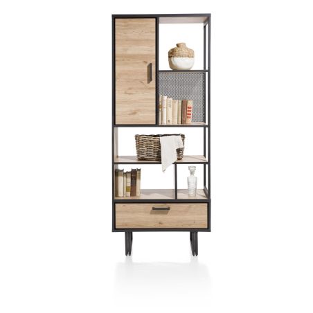 Avalon, bibliotheque 80 cm. - 1-porte + 1-tiroir + 5-niches - Henders&Hazel