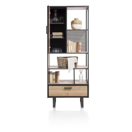Avalon, bibliotheque 80 cm. - 1-porte + 1-tiroir + 5-niches - Henders&Hazel