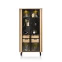 Livada, vitrine 100 cm. - 2-portes en verre + 2-tiroirs - Henders&Hazel