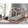 Lit cabane 90x200 cm Coby en pin massif coloris naturel ou blanc