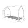 Lit cabane 90x200 cm Coby en pin massif coloris naturel ou blanc
