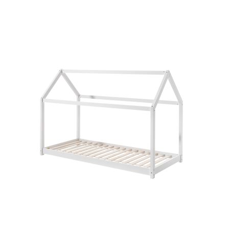 Lit cabane 90x200 cm Coby en pin massif coloris naturel ou blanc