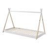 Lit cabane 90x200 cm TIPI en pin massif coloris naturel et blanc