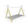 Lit cabane 90x200 cm TIPI en pin massif coloris naturel et blanc