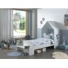 Lit cabane 90x200 cm Capucine en MDF blanc mat